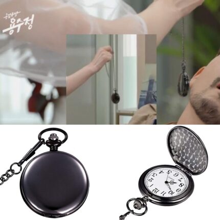 ['용감무쌍 용수정' 협찬] 검정색 아라비아 숫자 회중시계 목걸이 여행